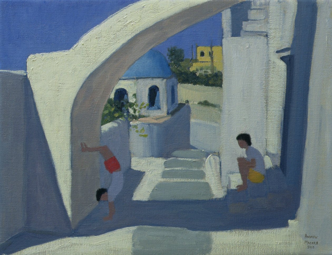 Handstand, Santorini by Andrew Macara