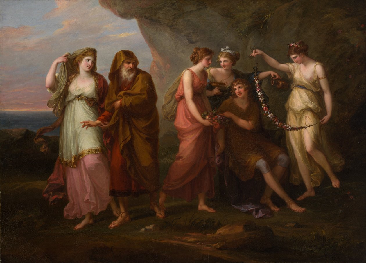 Telemachus and the Nymphs of Calypso by Angelica Kauffman