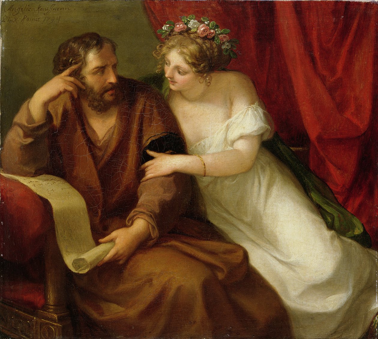 Phryne Seducing the Philosopher Xenokrates, 1794 by Angelica Kauffmann