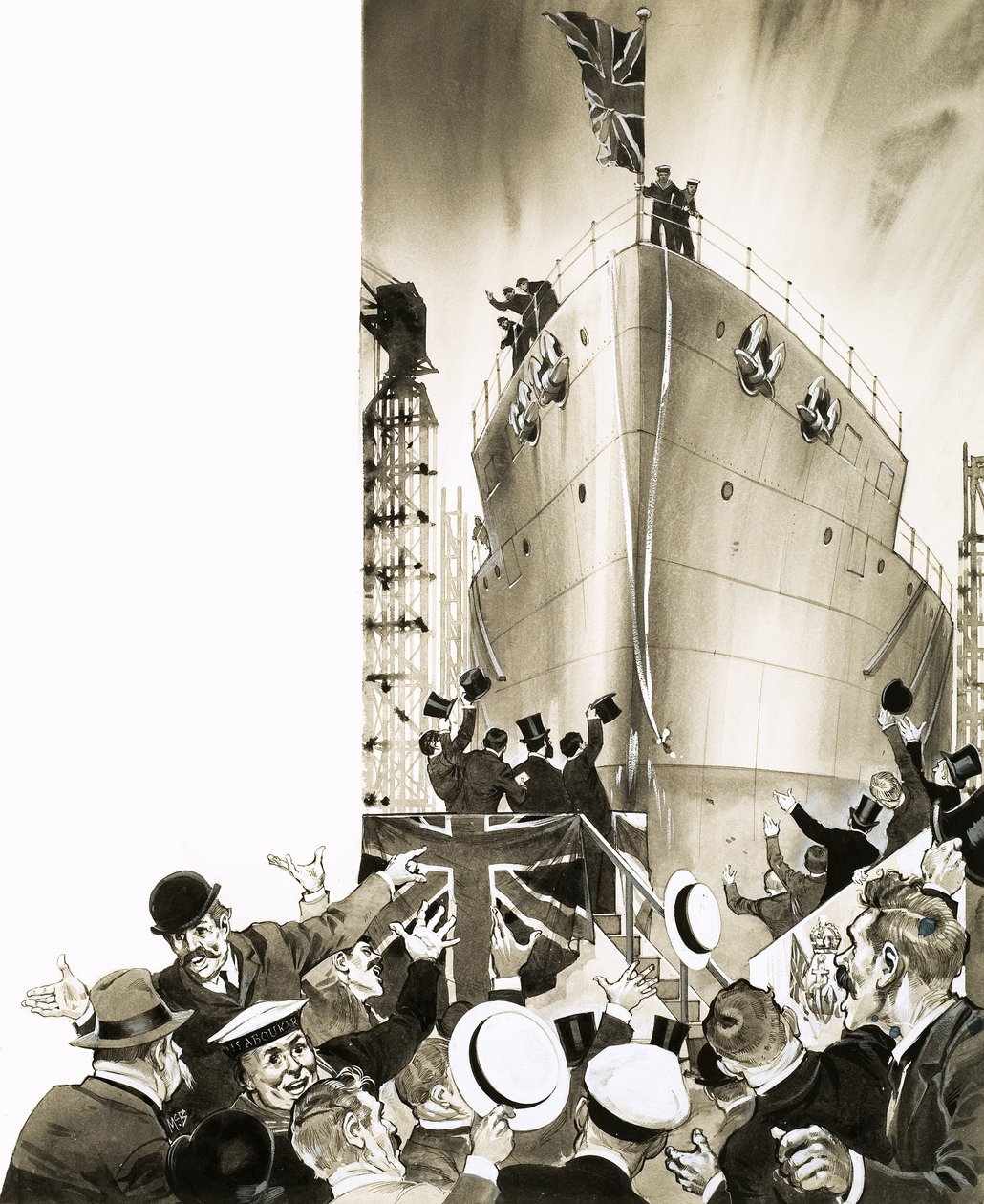 Unidentified Ship Being Launched by Angus McBride