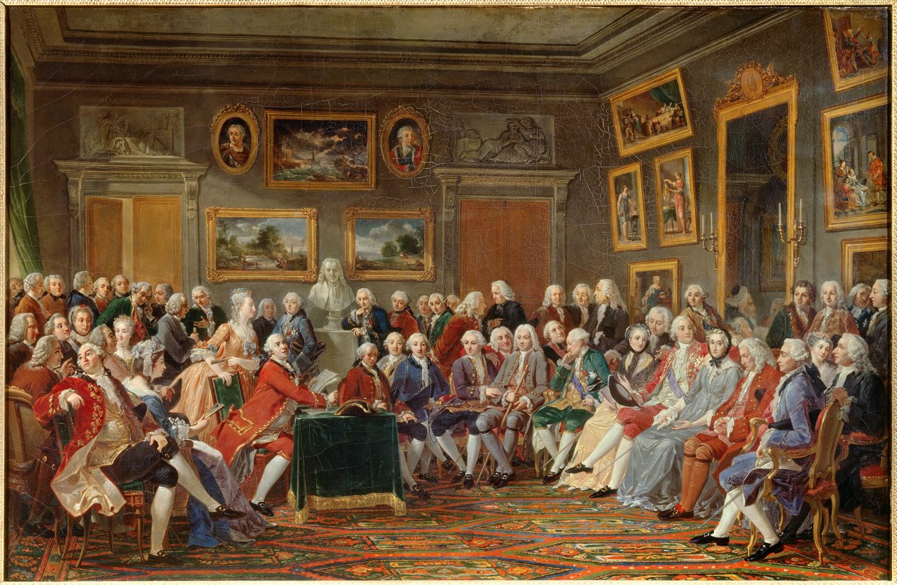 The Salon of Madame Geoffrin by Anicet Charles Lemonnier