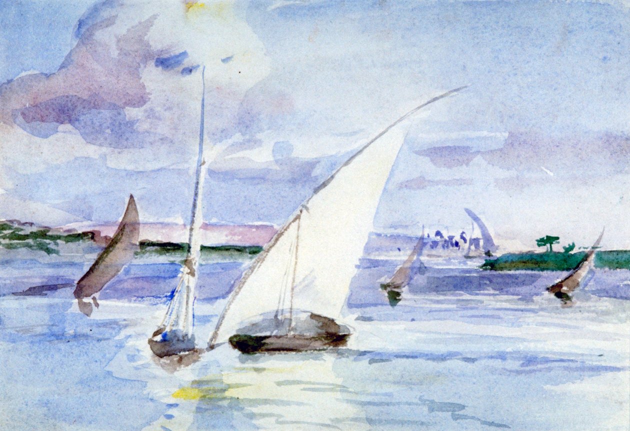 A Lake with Sailing Boats, c. 1864-1930 by Anna Lea Merritt