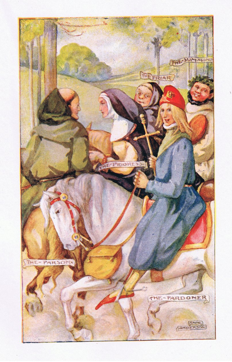 The prioress had a simple, innocent smile by Anne Anderson