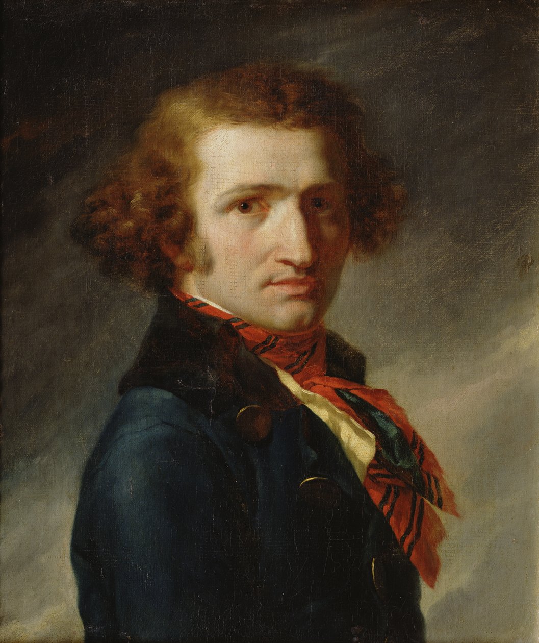 Portrait of a Man in Blue Clothes by Anne Louis Girodet de Roucy Trioson