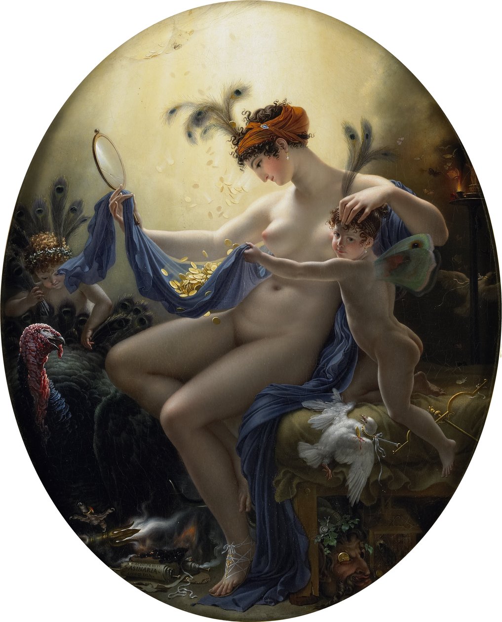 Portrait of Mademoiselle Lange as Danaë by Anne Louis Girodet de Roussy Trioson