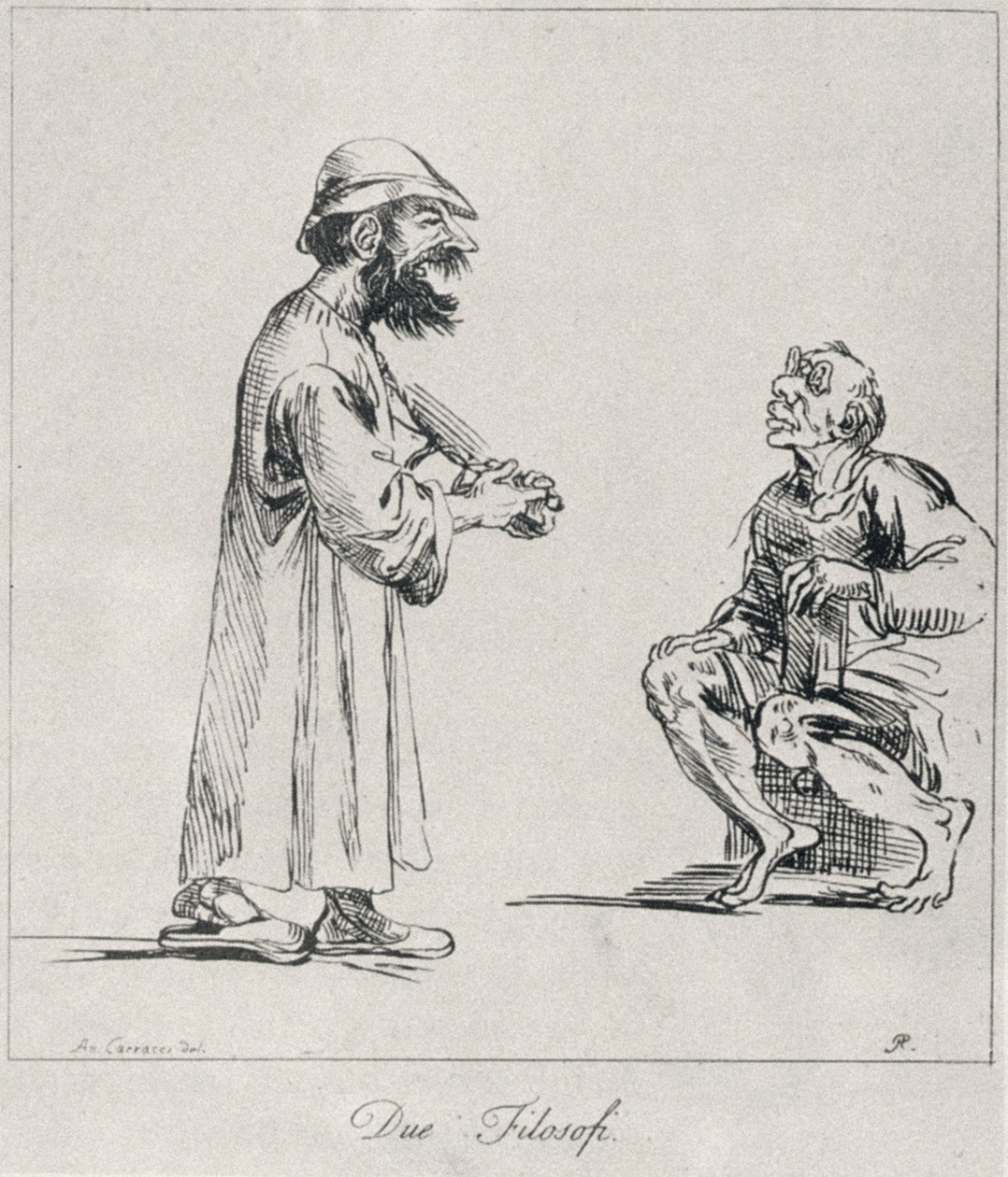 Two Philosophers, Engraved by Arthur Pond by Annibale Carracci