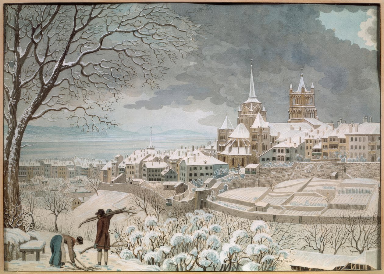 Lausanne in the Snow by Anonym