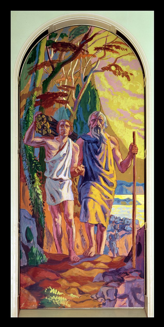 Abraham Going to Offer Isaac His Son by Unbekannt Unbekannt