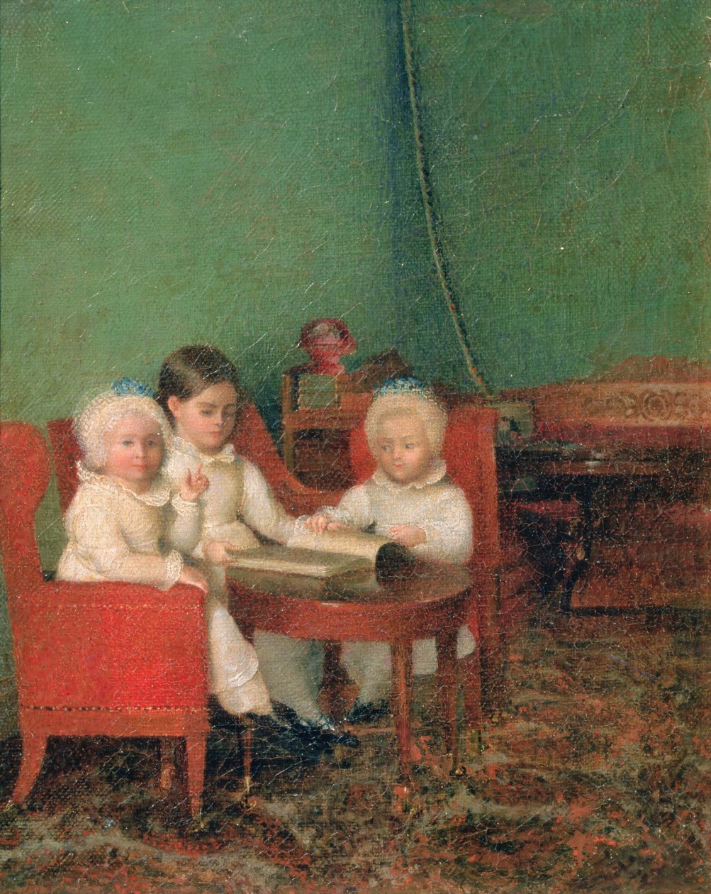 Children in an Interior by Unbekannt Unbekannt