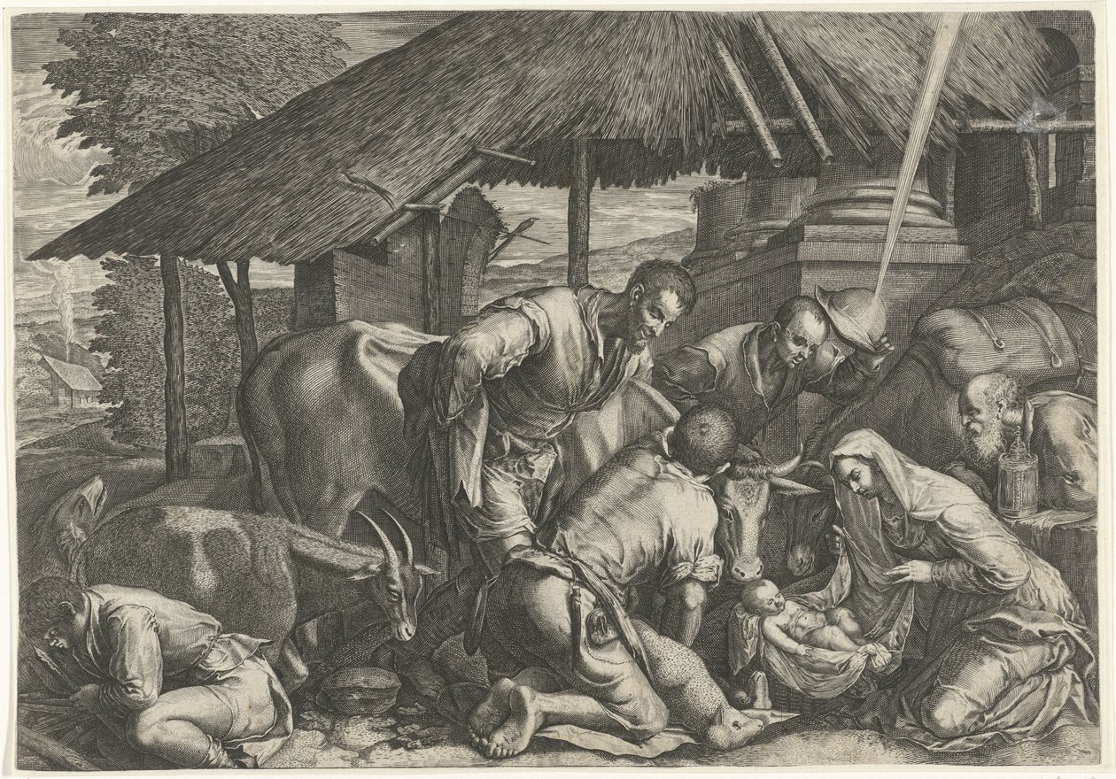 Adoration of the Shepherds with Sleeping Shepherd Boy by Anonymous