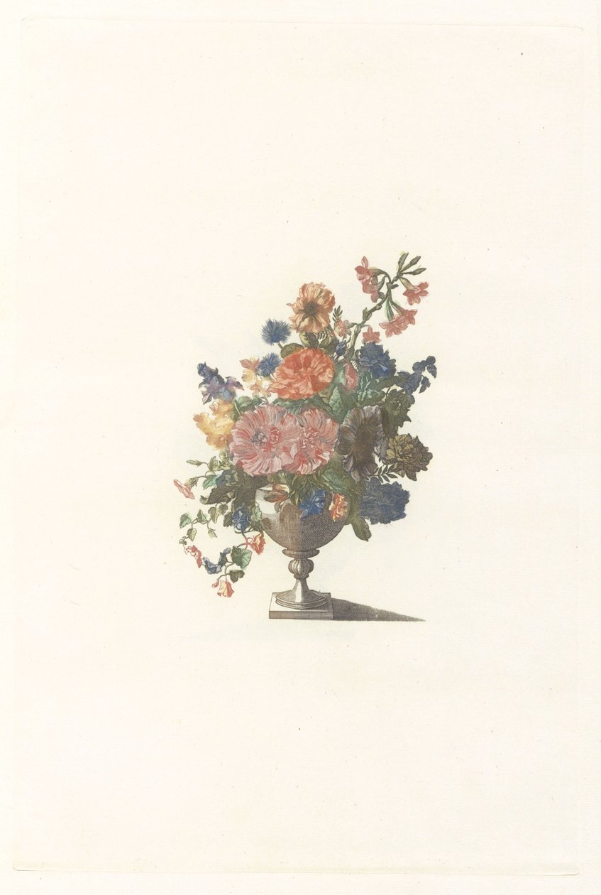 Flower Vase with Flowers and Mallow by Anonymous