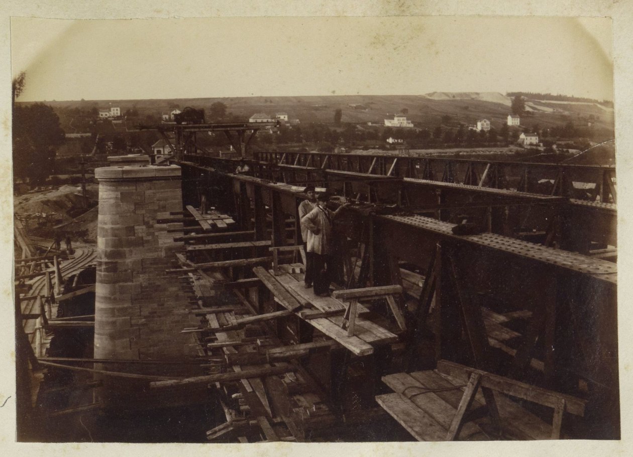 Bridge under construction in France by Anonymous