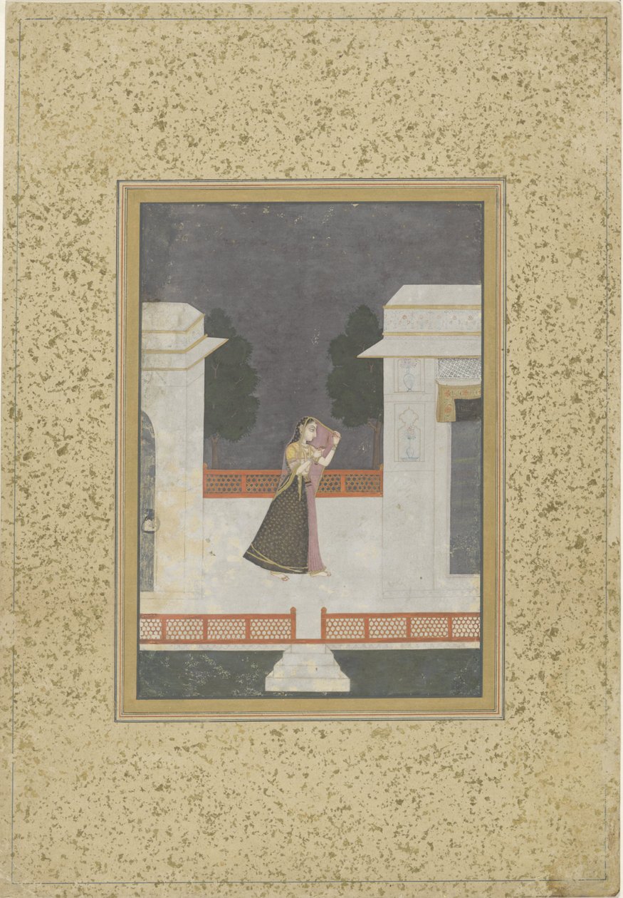 Lady with Oil Lamp on Her Way to Her Beloved by Anonymous