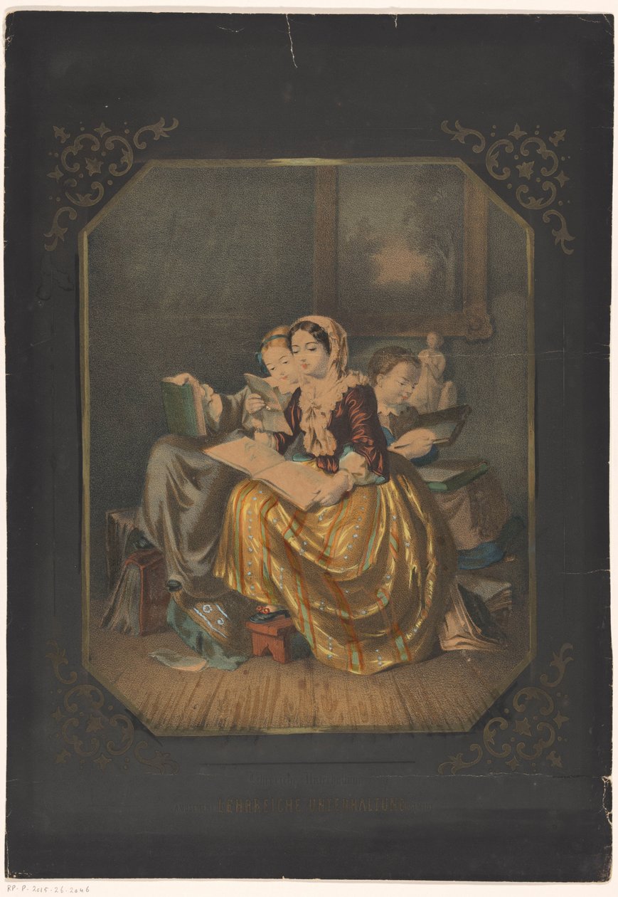 Three Reading Girls by Anonymous