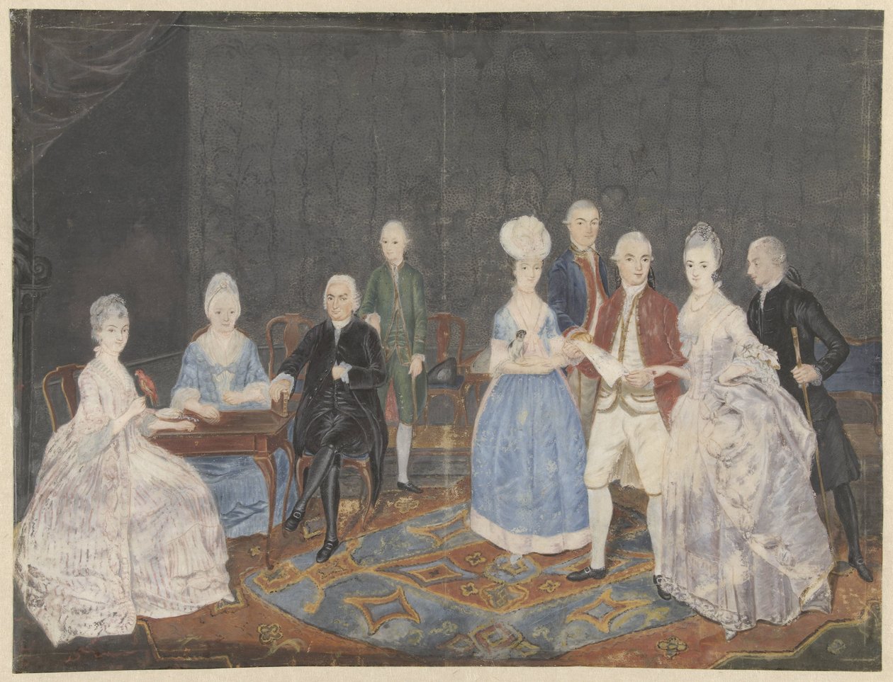 Family Group of Nine People by Anonymous