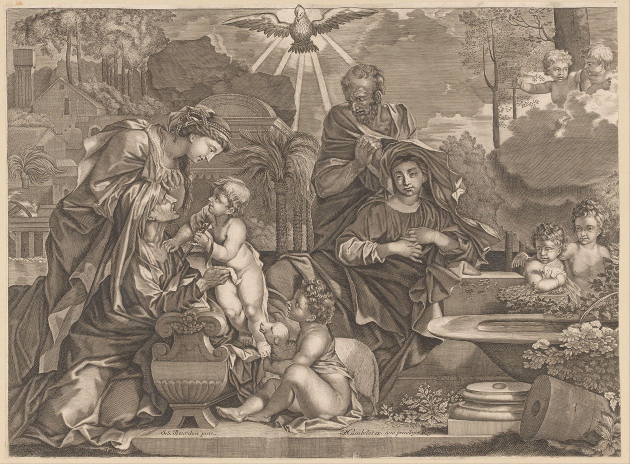 Holy Family with Elizabeth and John by Anonymous