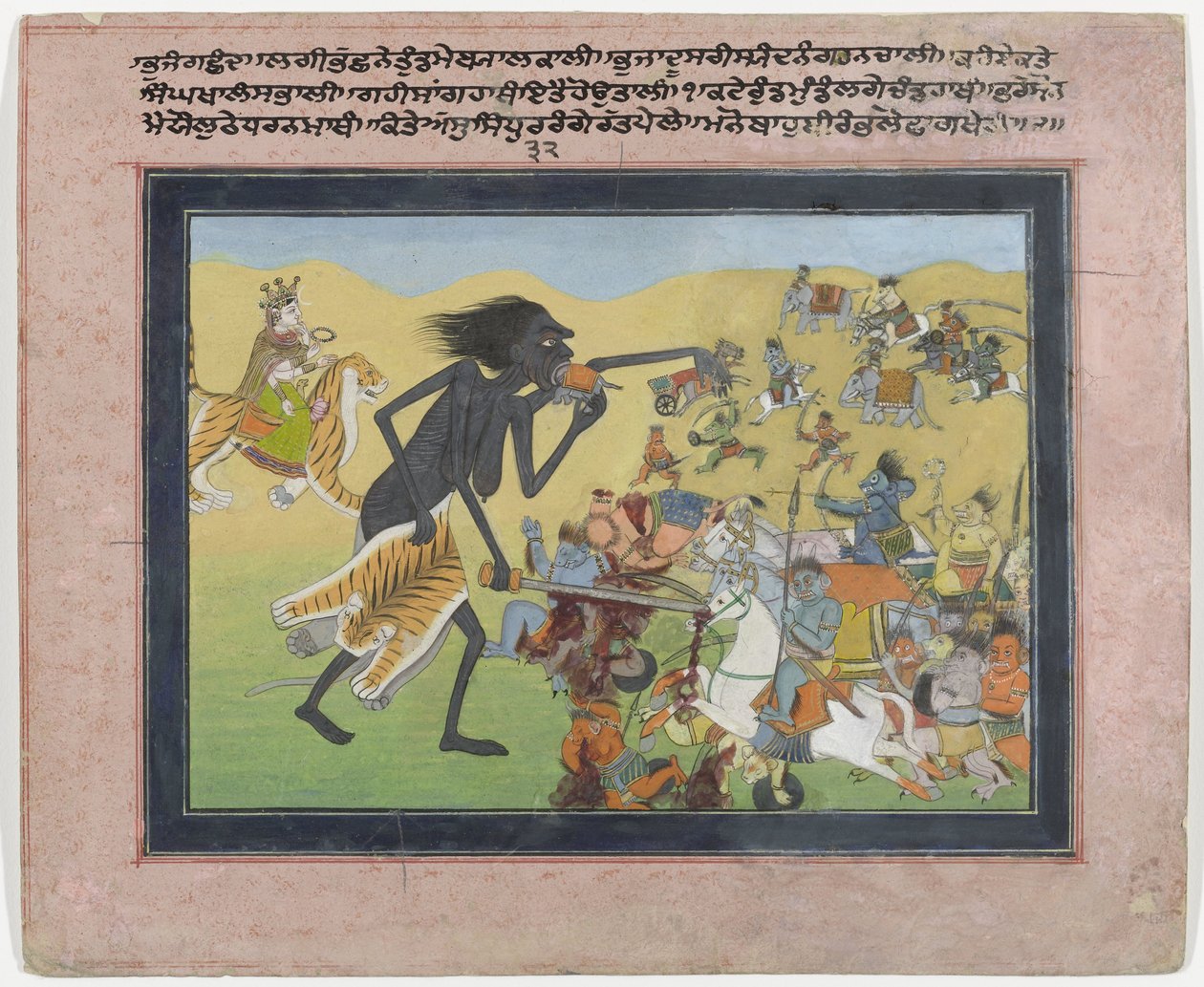 Kali Fighting the Demons Chanda and Munda by Anonymous