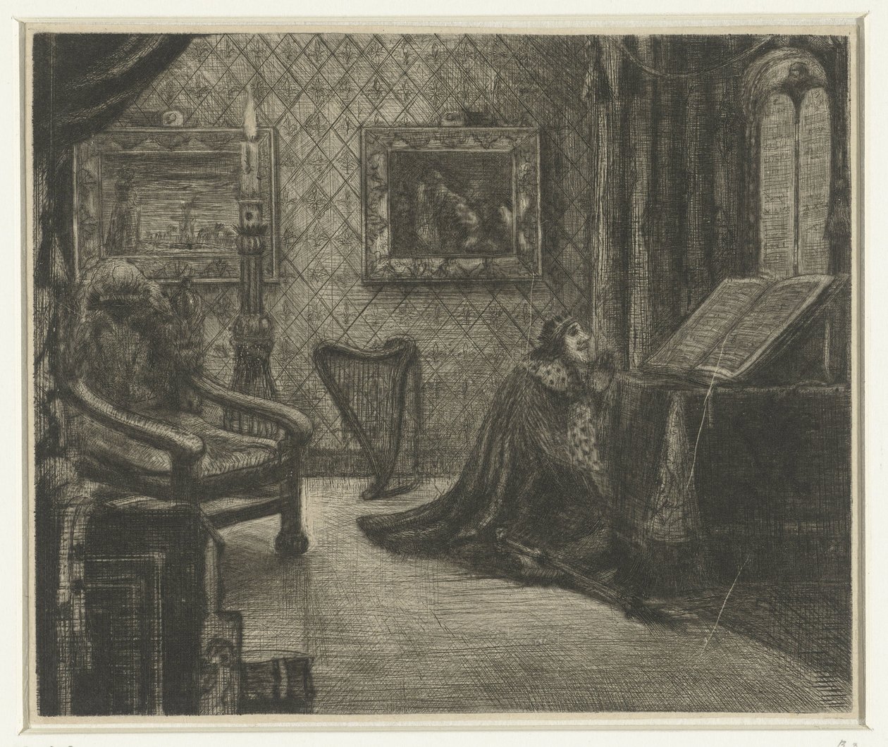 King David in Prayer by Anonymous