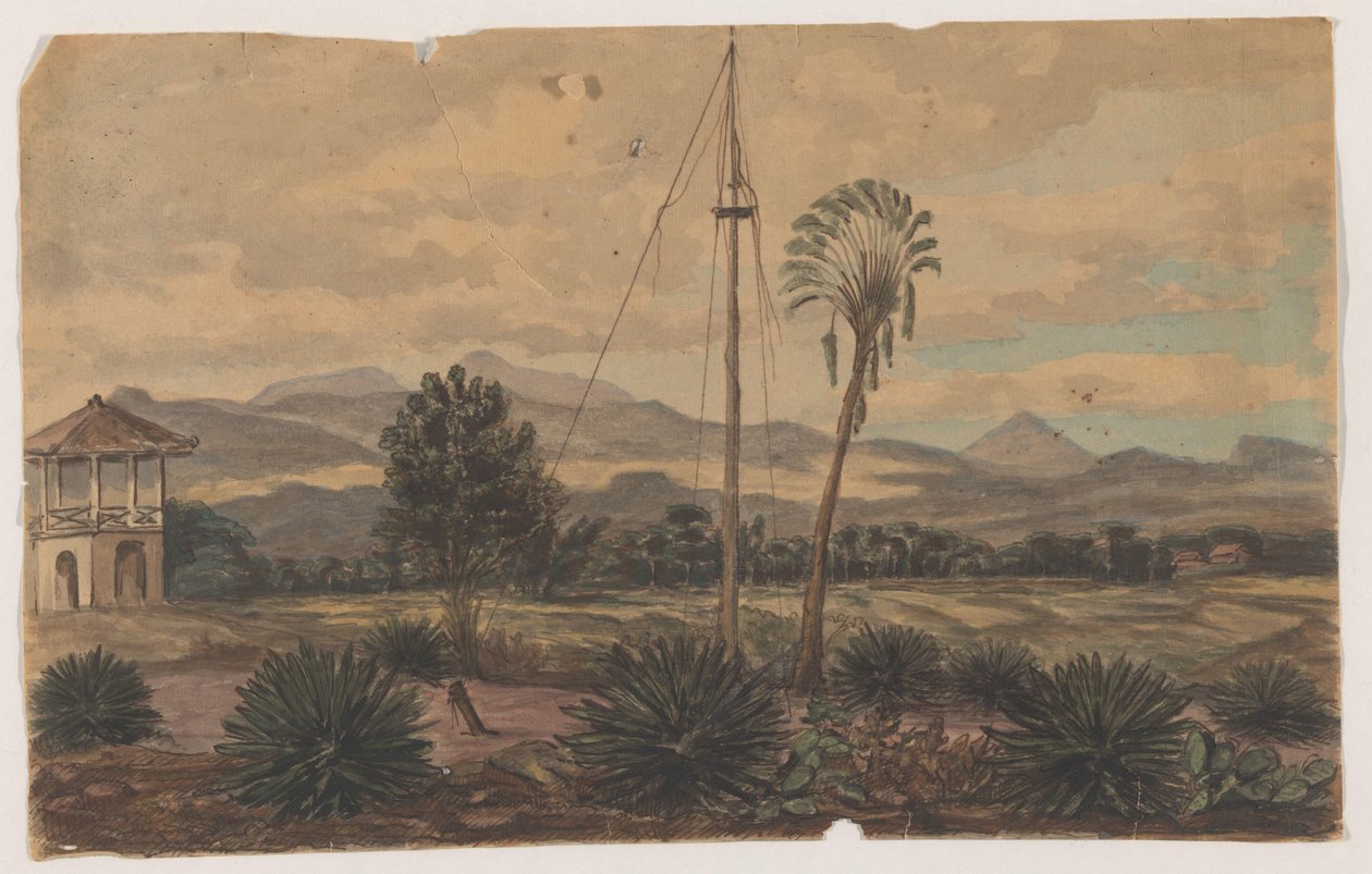 Landscape with Flagpole by Anonymous