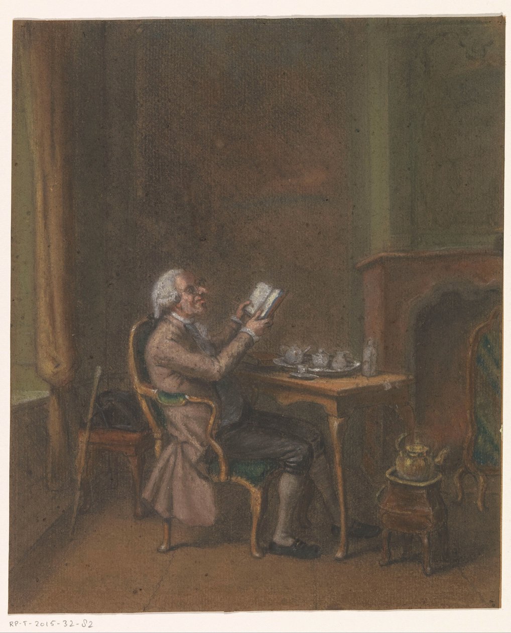 Reading Man in an Interior by Anonymous