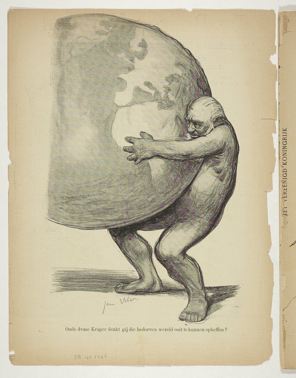 Naked Paul Kruger Holding the World by Anonymous