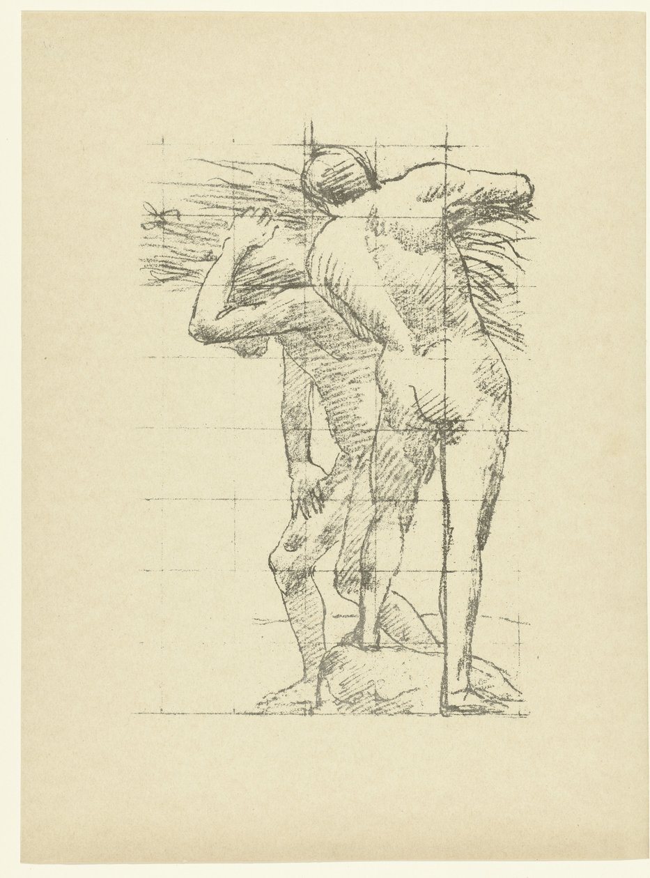 Nude study of two working men (L