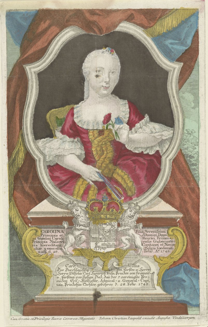 Portrait of Carolina, Princess of Orange-Nassau by Anonymous