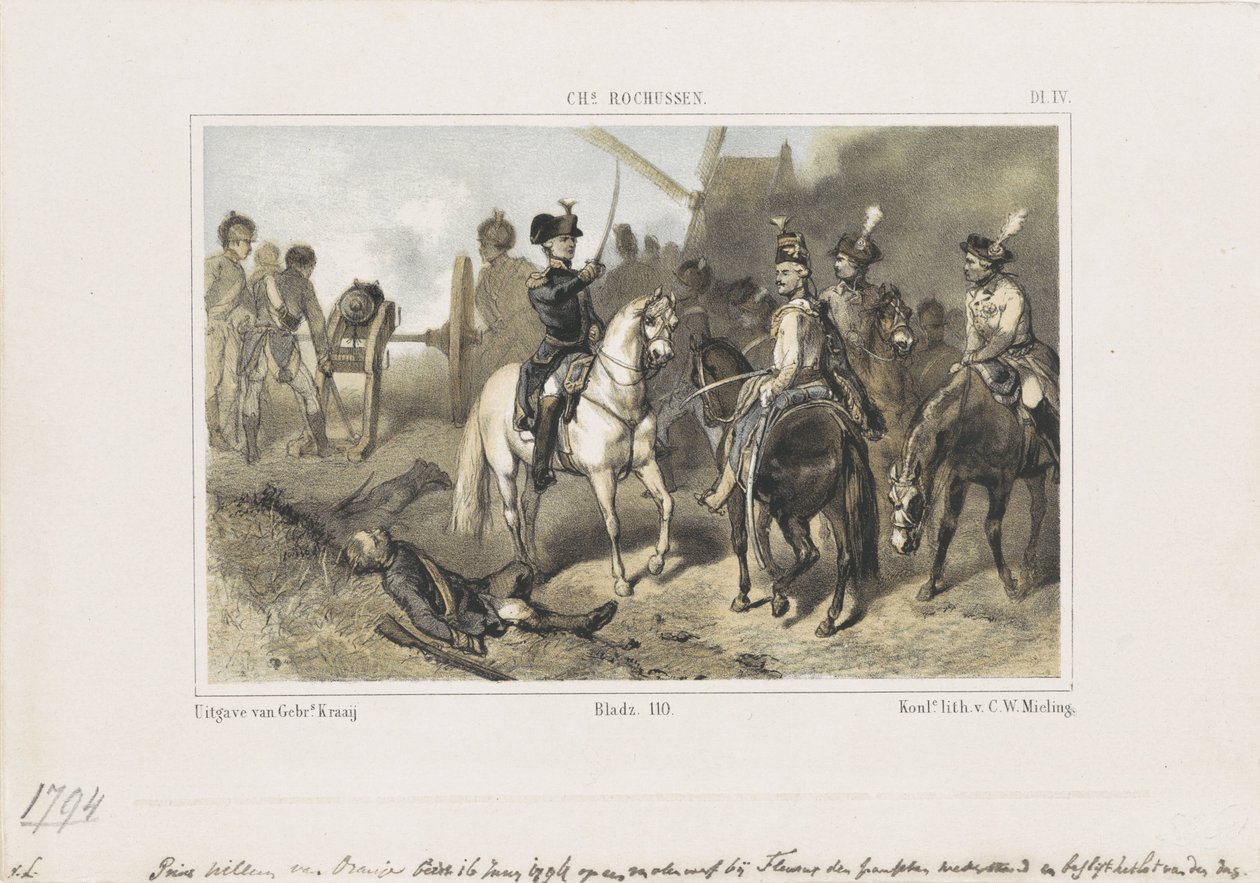 Prince Willem in the Battle of Fleurus, 1794 by Anonymous