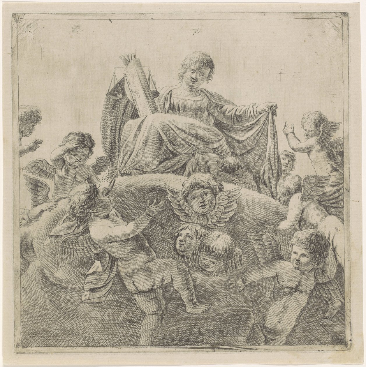 Justice Surrounded by Putti and Cherubs by Anonymous