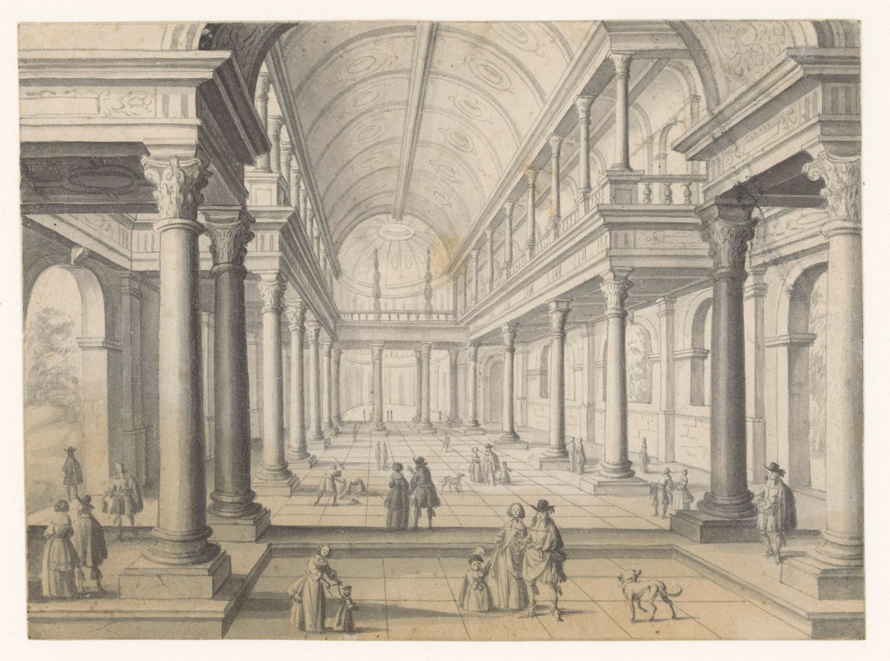 Renaissance Hall with Figures by Anonymous