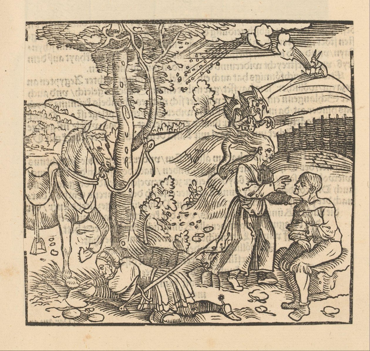 Riders by a Tree and a Witch by Anonymous