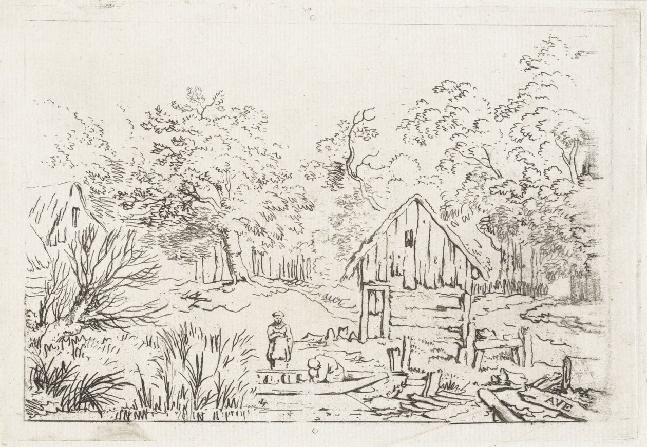Barn by the Water by Anonymous