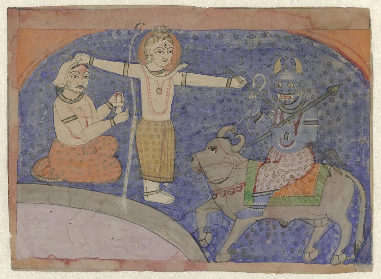 Shiva Killing Yama with His Trident by Anonymous