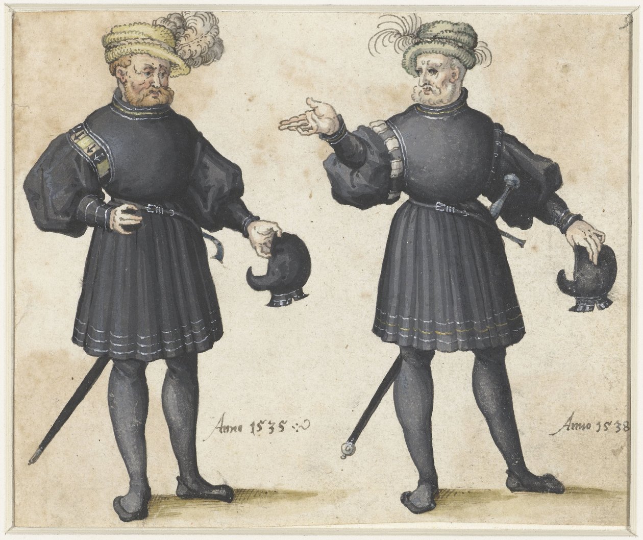 Two Courtiers in Black Clothing by Anonymous