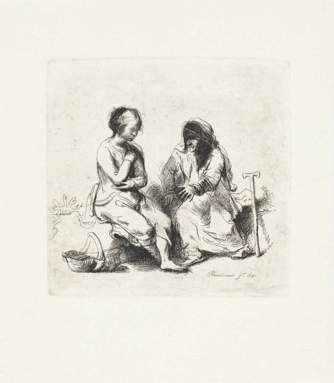 Two Women in Conversation by Anonymous
