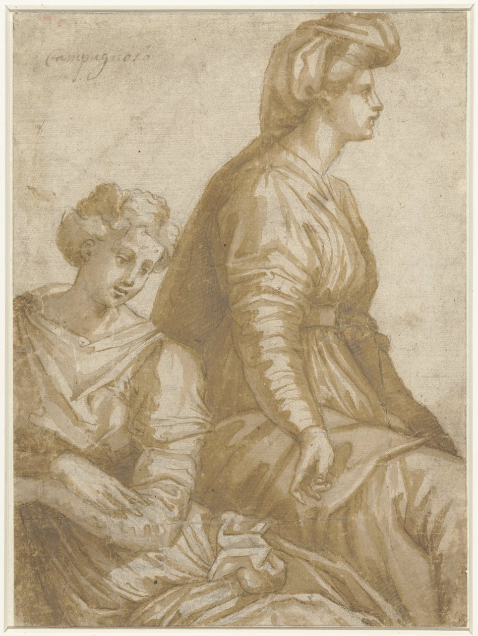 Two Seated Women by Anonymous