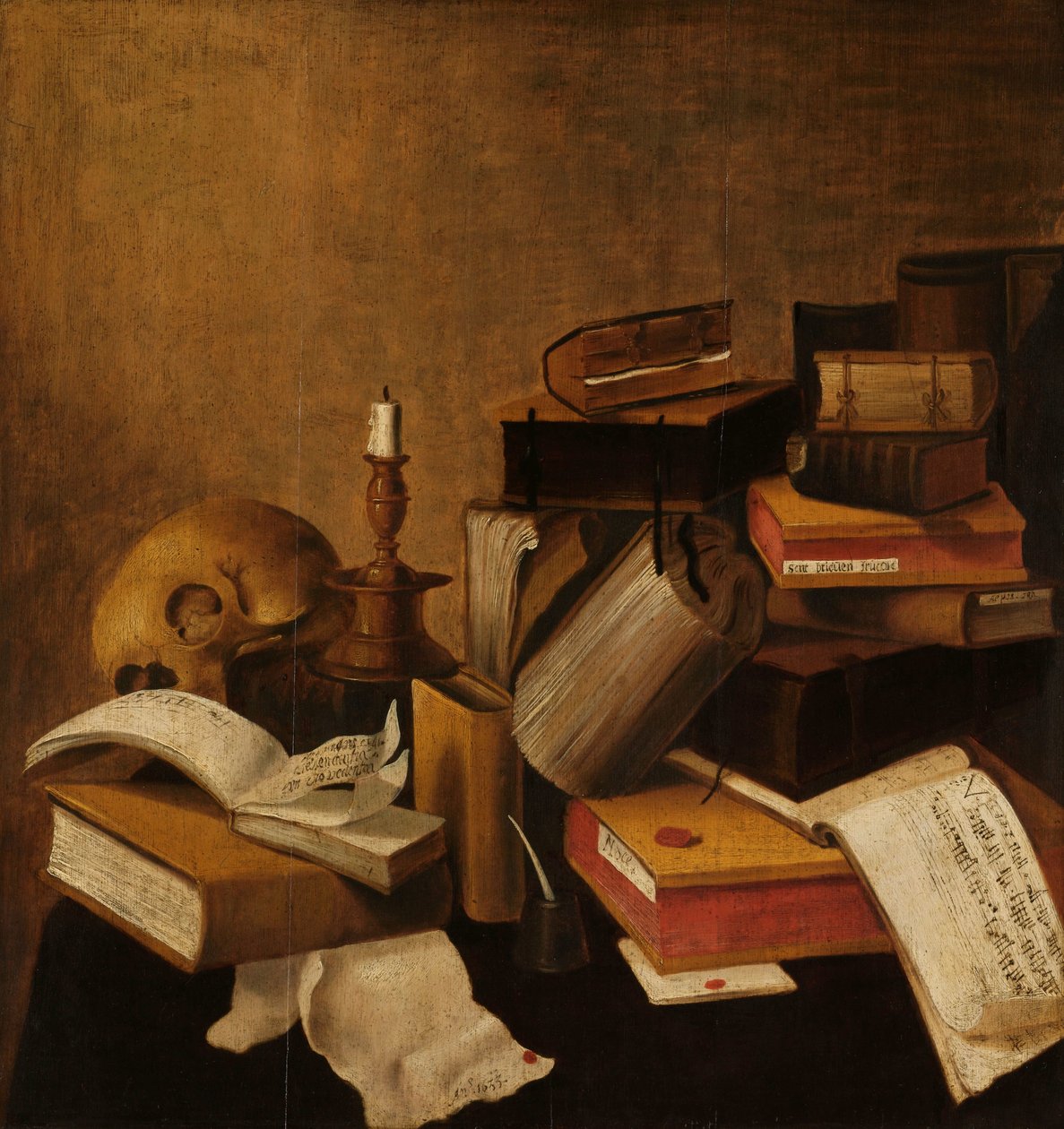Vanitas Still Life with Books by Anonymous