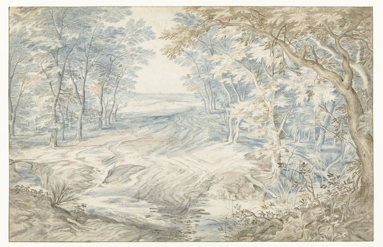 Ford at the Edge of a Forest by Anonymous