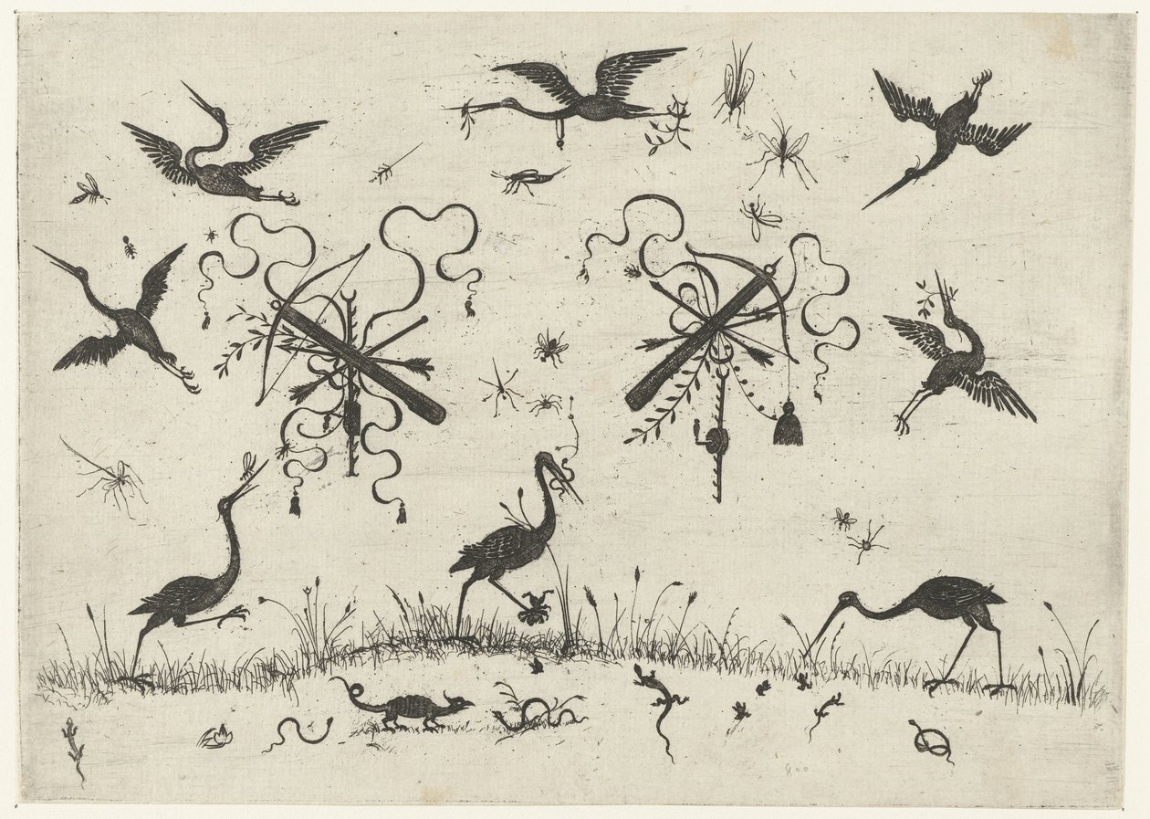 Trophy of Arms Between Herons by Anonymous