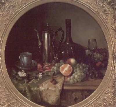 Still life with silver coffee pot by Anonymous Anonymous