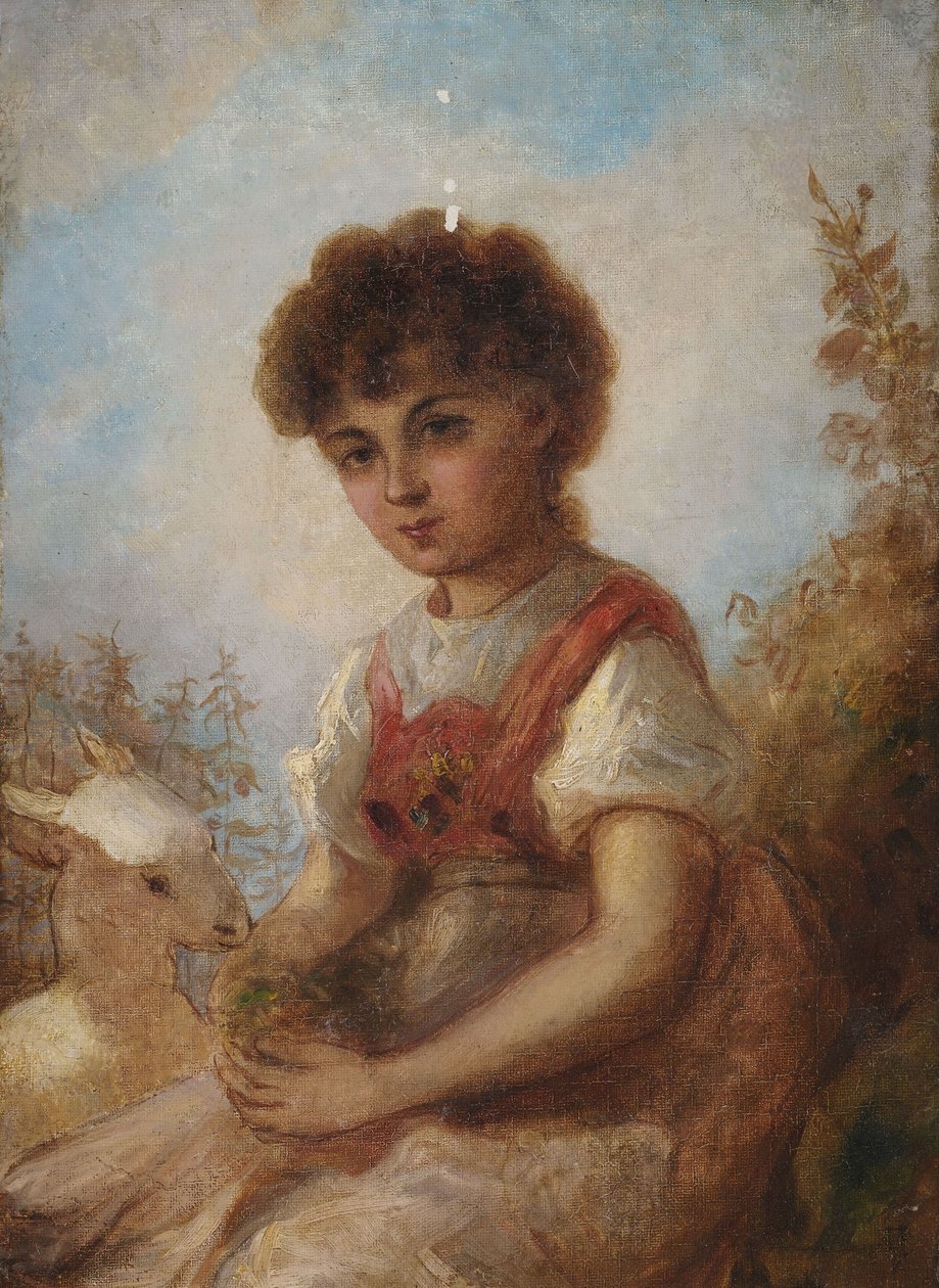 Little Girl with a Goat by Anselm Feuerbach