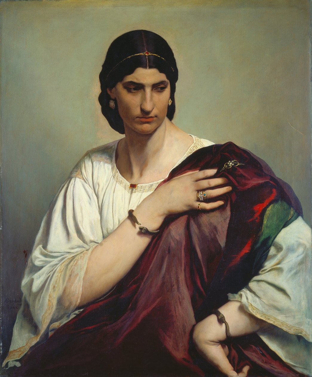 Half-Length Portrait of a Roman Woman by Anselm Feuerbach