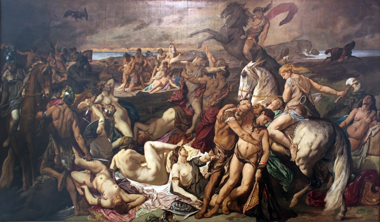 The Battle of the Amazons (Second Version) by Anselm Feuerbach