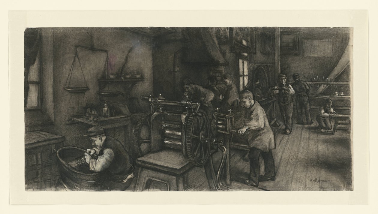 Workshop in the Silver Factory by Anthon Gerhard Alexander van Rappard