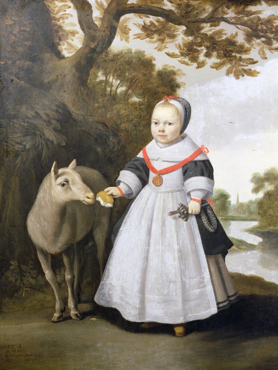 Child and Sheep by Anthonie  Palamedesz