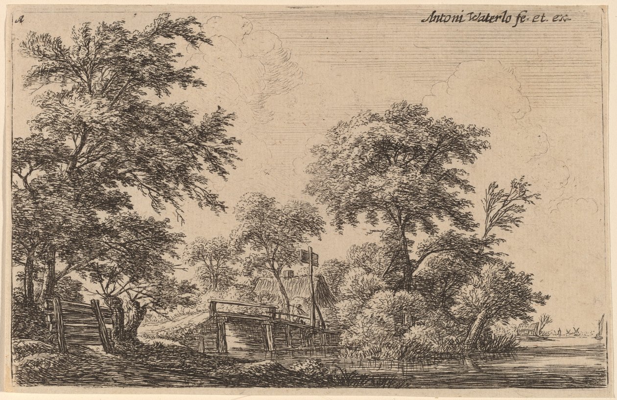 Planks Attached to Four Trees by Anthonie Waterloo