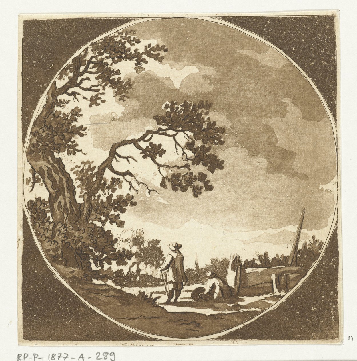 Landscape with Two Walkers by Anthonie van den Bos