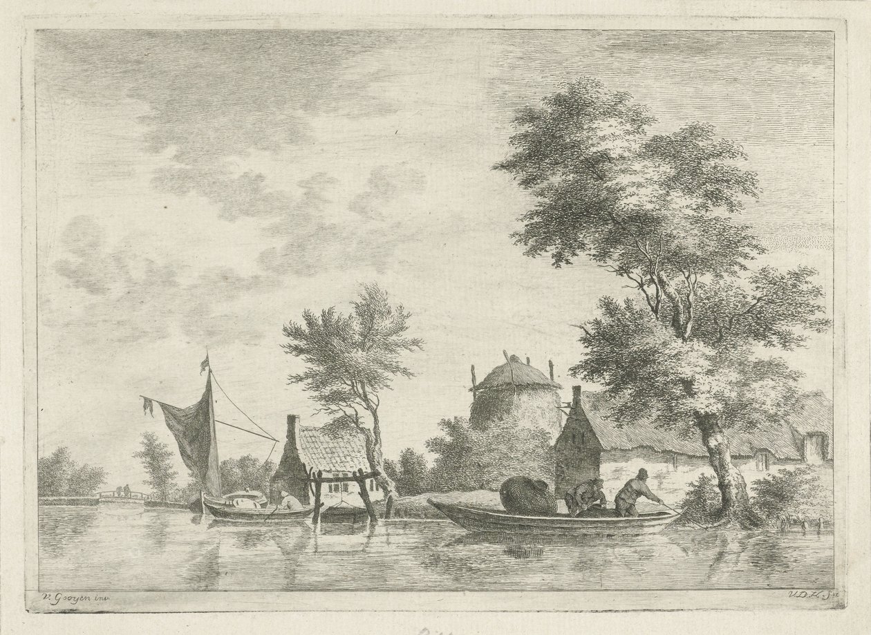 River Landscape with Haystack by Anthonij van der Haer