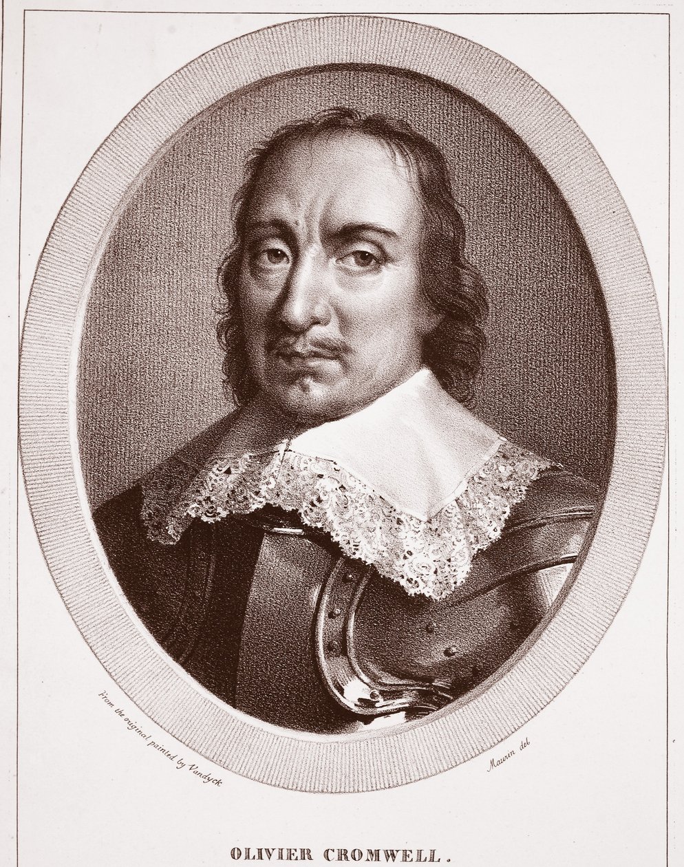 Oliver Cromwell, Attributed to Maurin, Engraved by de Langlume by Anthony van Dyck