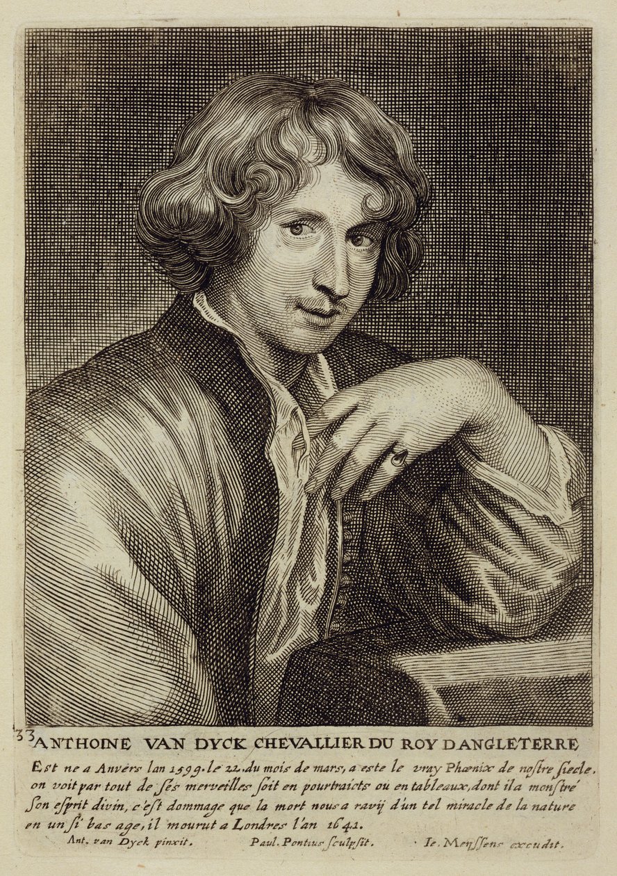 Self Portrait, plate 33 from a series of portraits of artists, engraved by Paulus Pontius by Anthony van Dyck